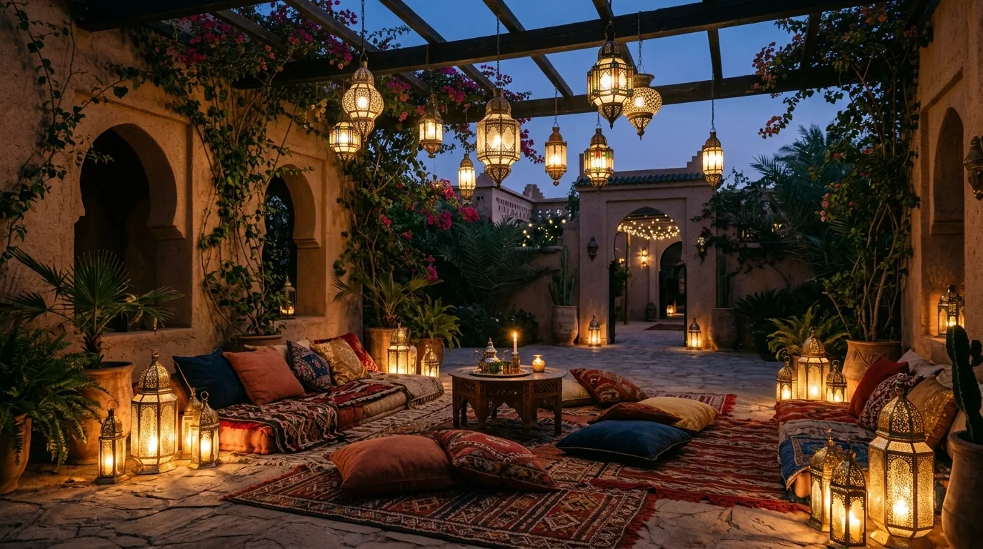 Let one bold lamp lead and keep others simple